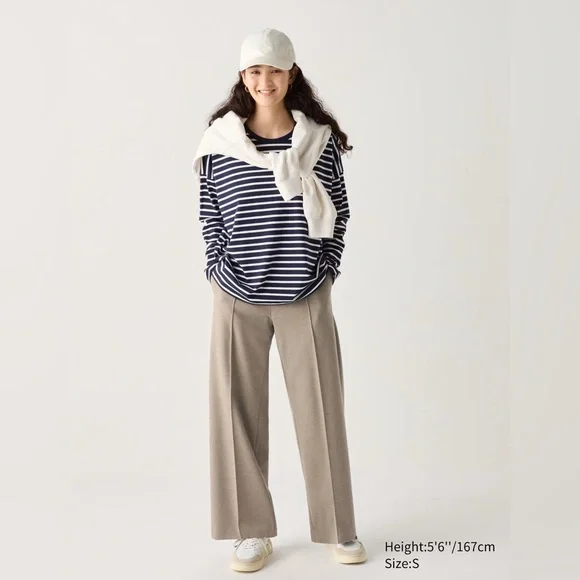 Uniqlo Brushed Jersey Wide Pants - Picture 1 of 8
